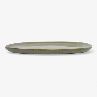 Plato llano verde de gres Beget &Oslash;26cm