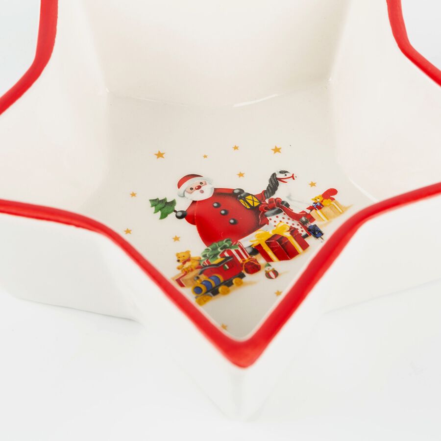 Bol de cerámica estrella Santa Claus 18cm
