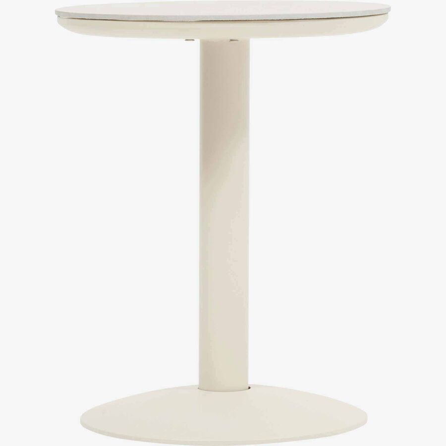 Mesa auxiliar de jard&iacute;n de acero crema Solena &Oslash;40x50cm