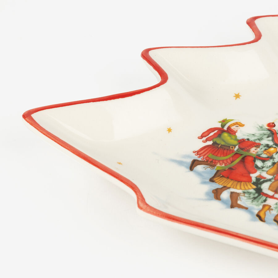 Plato de cerámica árbol Nochebuena 28x23cm