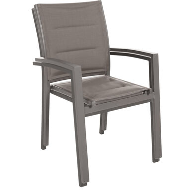 Silla marr&oacute;n de aluminio Graciosa 65x56cm 