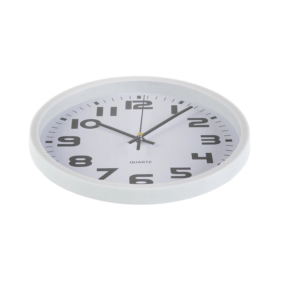Reloj de pared de pl&aacute;stico blanco &Oslash;25cm