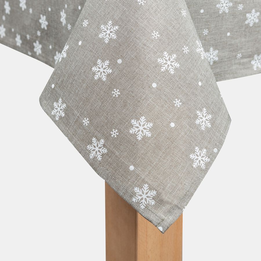 Mantel de Navidad gris Copos de nieve 150x250cm