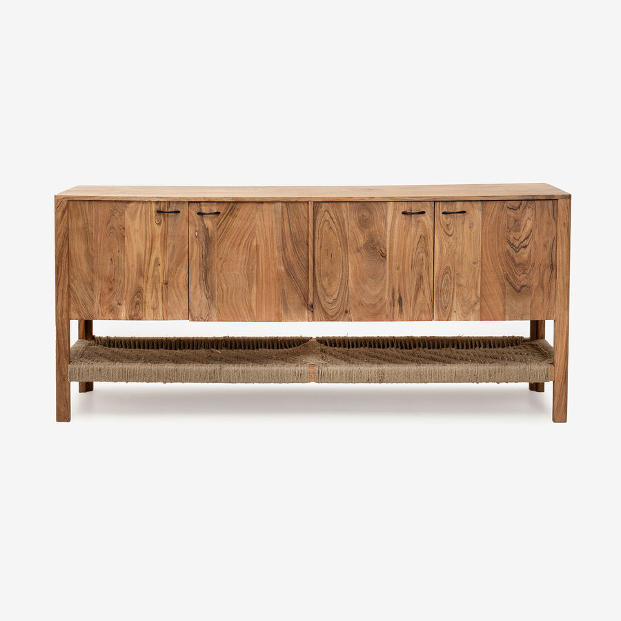 Aparador de madera de acacia con estante Bolt 180x45x80cm Clau&Chloe