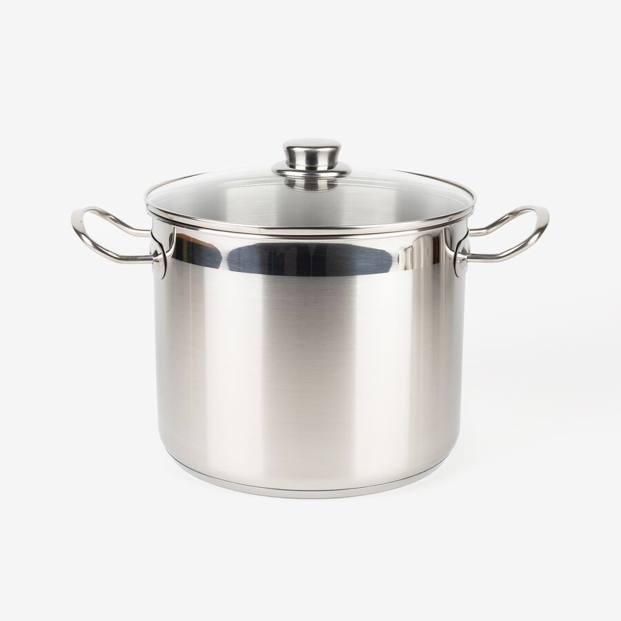 Olla de acero inoxidable con tapa de cristal &Oslash;24cm