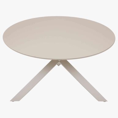 Mesa de comedor de jard&iacute;n de aluminio crema Oryxa &Oslash;130x75cm