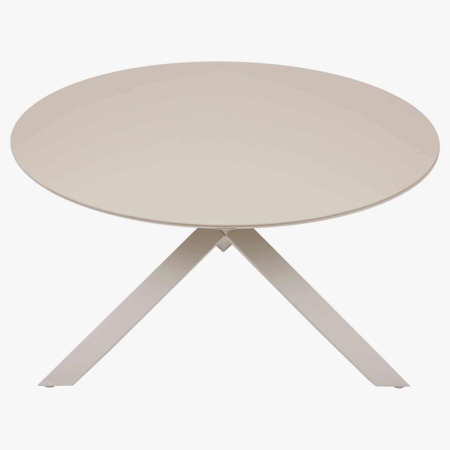 Mesa de comedor de jard&iacute;n de aluminio crema Oryxa &Oslash;130x75cm