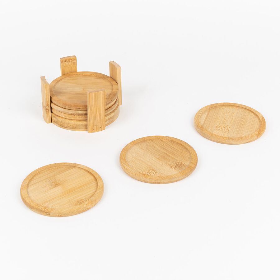 Set de 6 posavasos madera de bambú Ø10cm