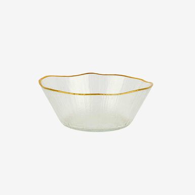 Bol de cristal con filo dorado de 15cm