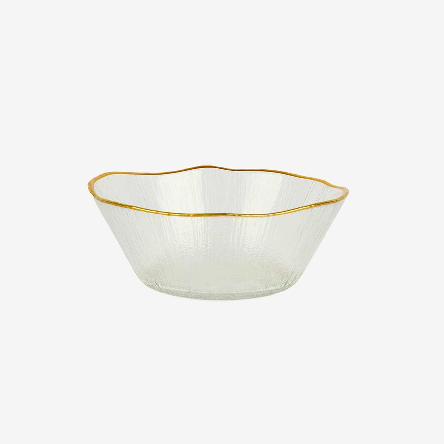 Bol de cristal con filo dorado de 15cm