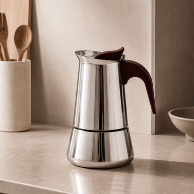 Cafetera para 4 tazas de acero in&oacute;xidable Siero