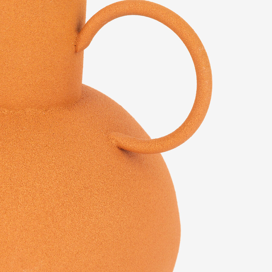 Jarrón con asa de metal terracota Brenda 16x25cm