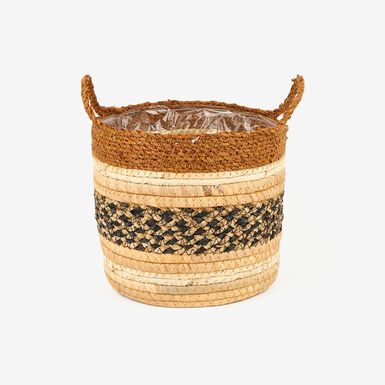 Cesta con asas de fibras naturales Evel &Oslash;25x25cm