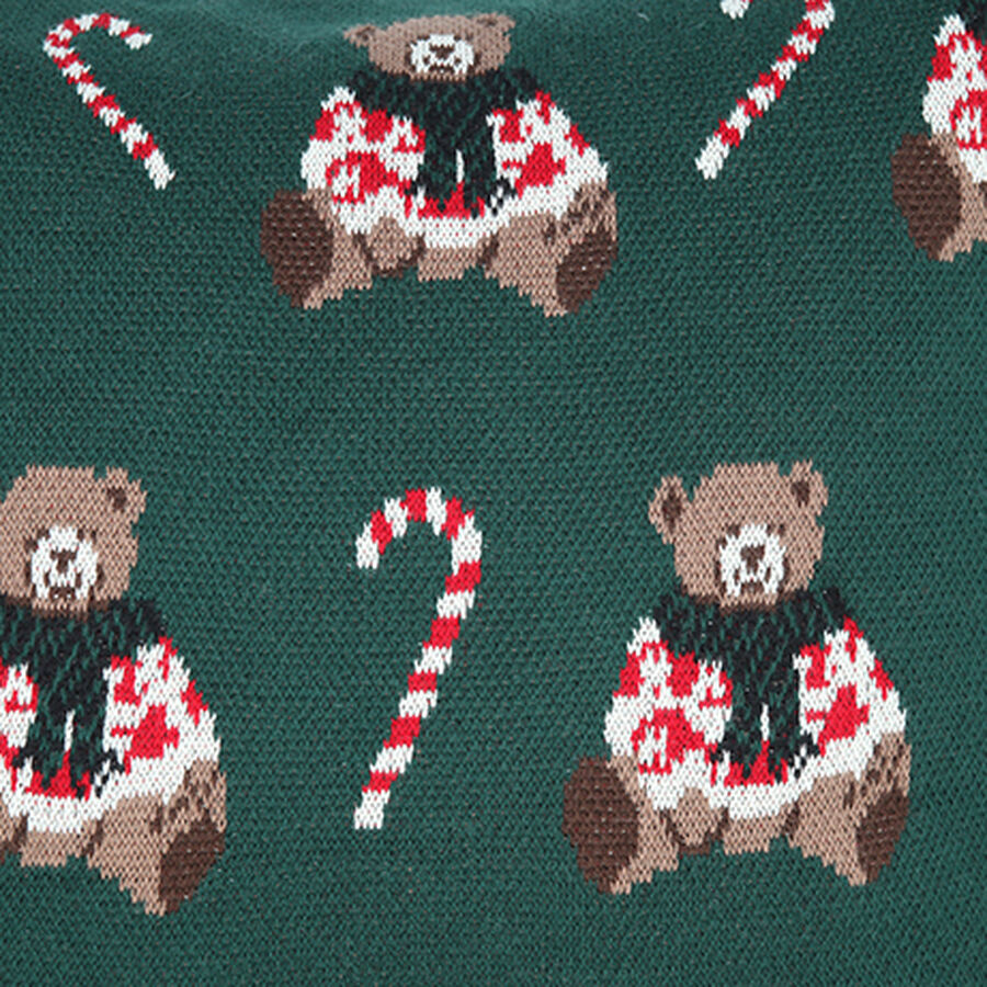 Funda de coj&iacute;n verde con ositos Teddy 45x45cm