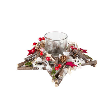 Centro de mesa estrella portavela Navidad
