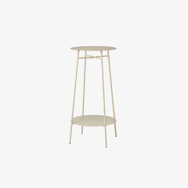 Mesita auxiliar metálica alta con 2 baldas