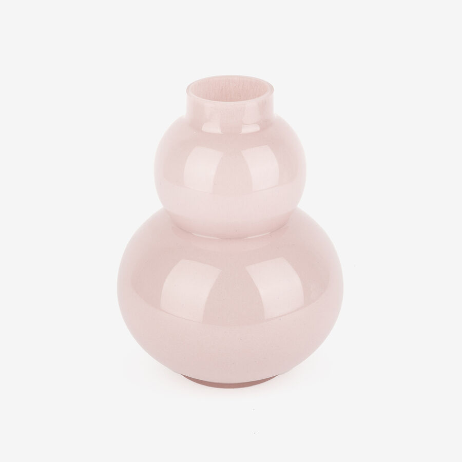 Jarrón de cristal rosa palo Lia Ø18x23cm