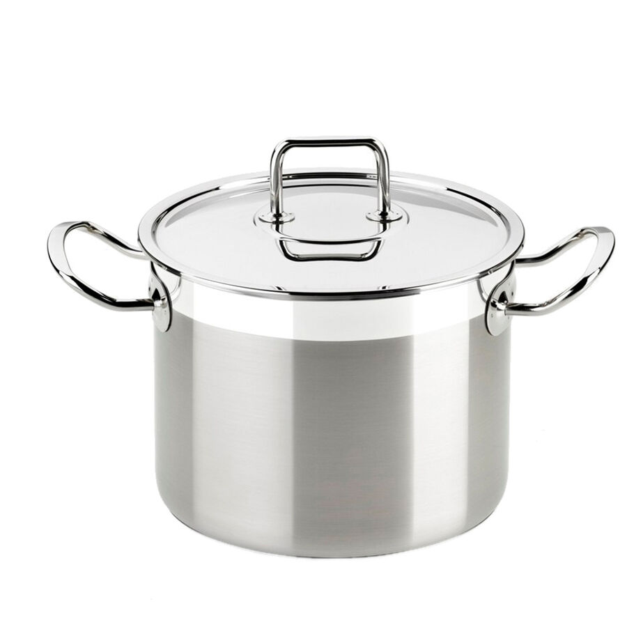 Olla de acero inoxidable con tapa de cristal &Oslash;30cm