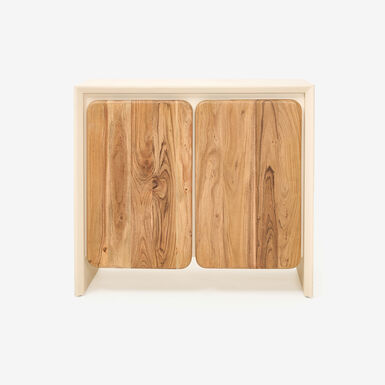 C&oacute;moda de microcemento y madera de acacia Kurli 90x43x80cm Clau&Chloe