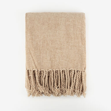 Manta chenilla beige Ottawa 130x150cm