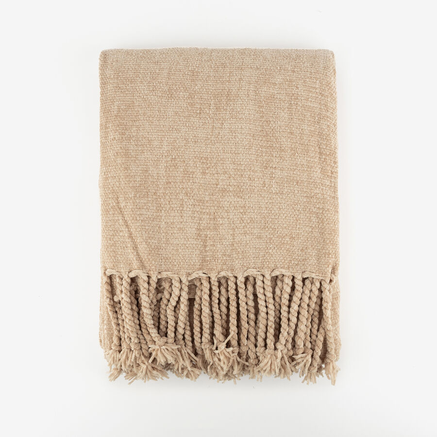 Manta chenilla beige Ottawa 130x150cm