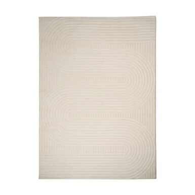 Alfombra beige de poli&eacute;ster y yute relieve 240x330cm