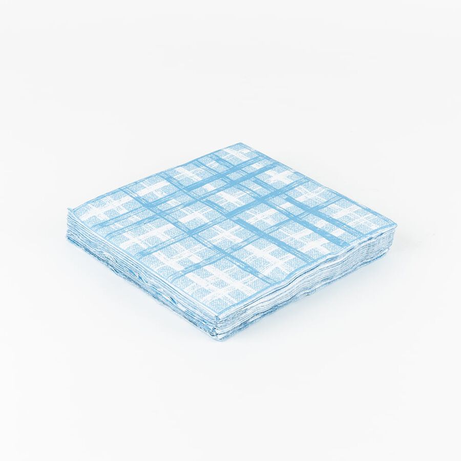 Set de 20 servilletas de papel a cuadros en 3 colores