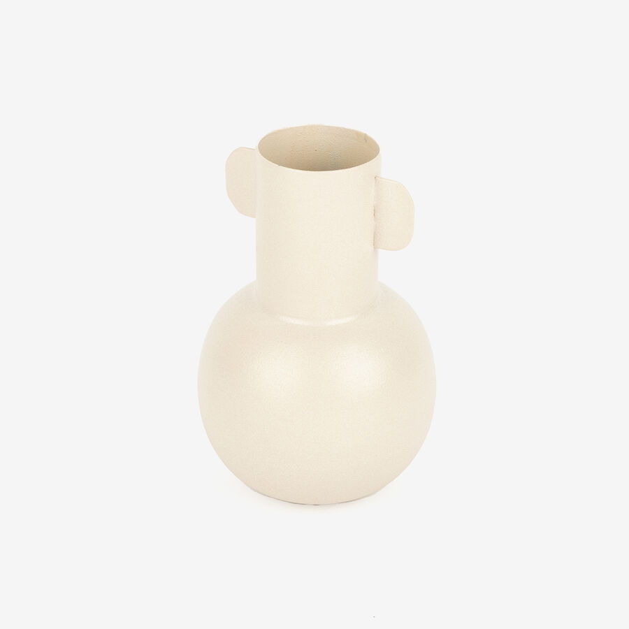 Jarrón de metal beige Vicky Ø10x15,5cm