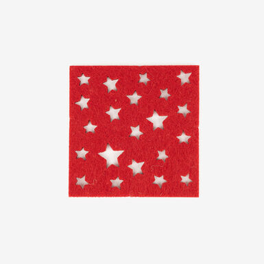 Set de 4 posavasos fieltro Estrellas 10x10cm