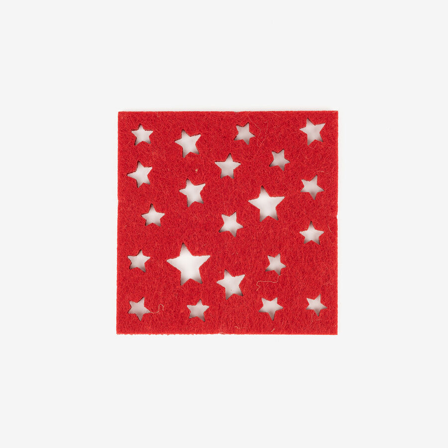 Set de 4 posavasos fieltro Estrellas 10x10cm
