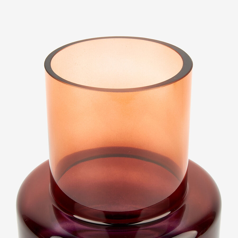 Jarrón de cristal ámbar Ø12x24cm