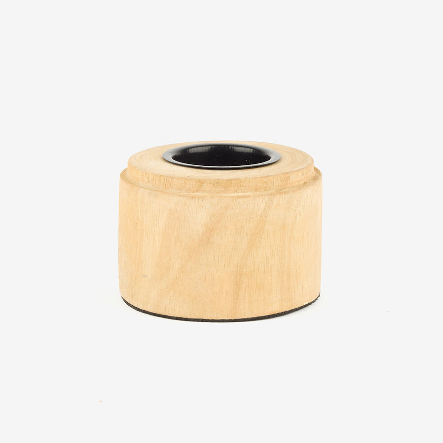 Portavelas de madera Ø9x15cm