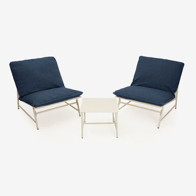 Set de jardín de 3 piezas acero inoxidable azul Citera