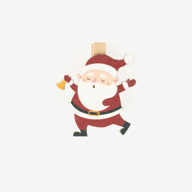 Set de 6 pinzas de madera Santa Claus 5cm