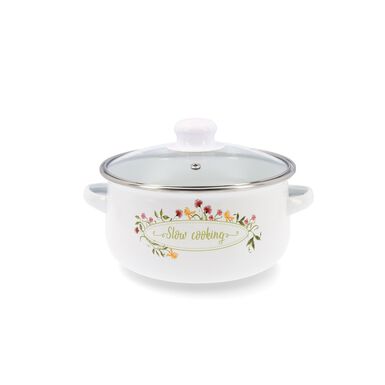 Cacerola blanca de acero esmaltado Slow &Oslash;20cm