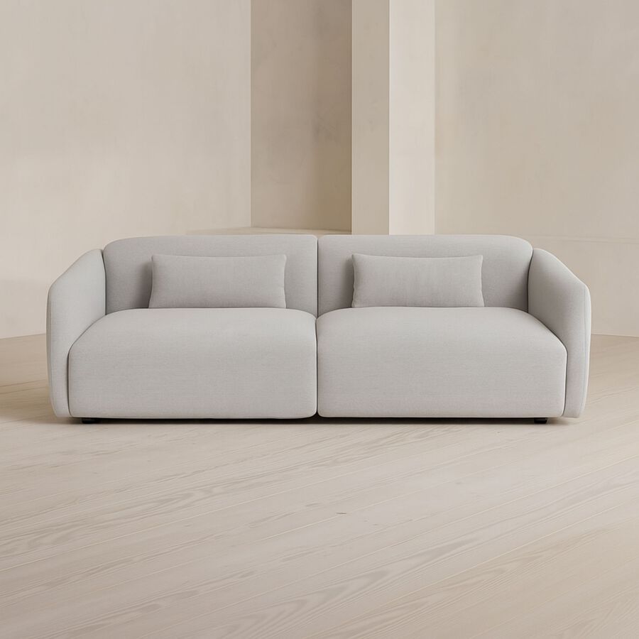 Sofá de 3 plazas de chenilla gris Ezra 216x88x70cm