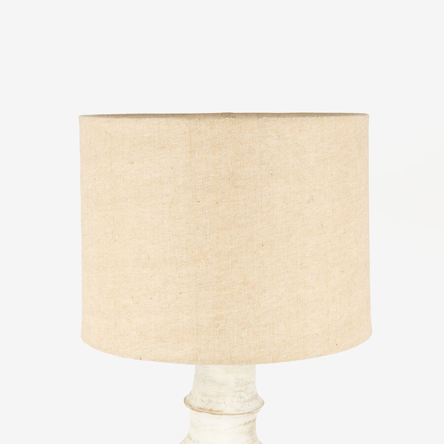 L&aacute;mpara de mesa de madera blanca Dira &Oslash;30x57cm