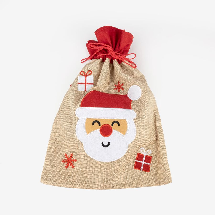 Bolsa de yute Santa Claus 40cm en varios modelos