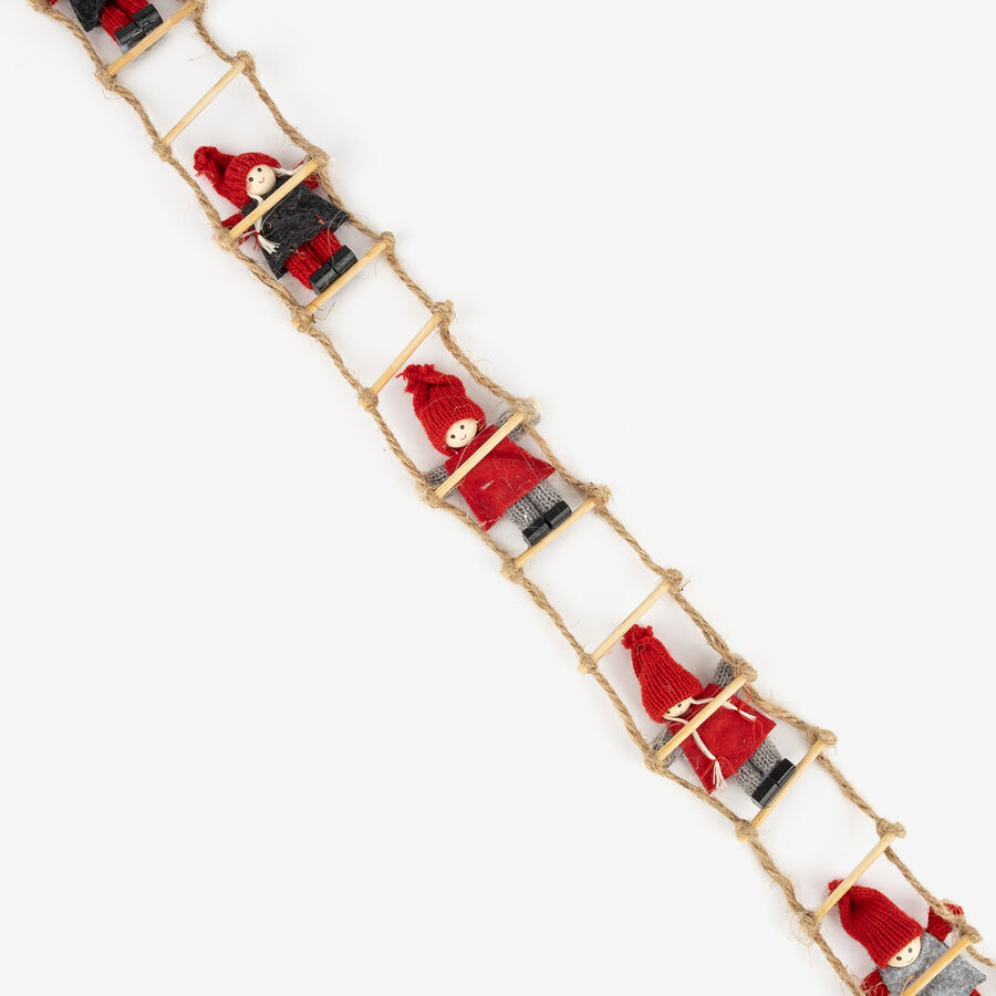 Guirnalda de escalera con mu&ntilde;ecos fieltro 115cm