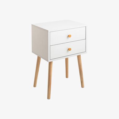 Mesita de noche de madera con 2 cajones Deva 40x30x63cm