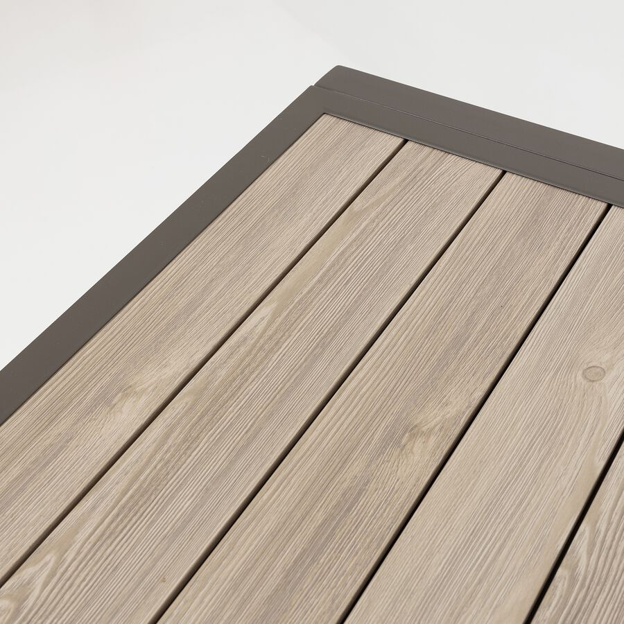 Mesa extensible gris de aluminio Palma 140/270x90cm