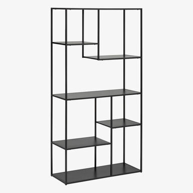 Estanter&iacute;a de 6 niveles negra de metal Ceyra 180cm 