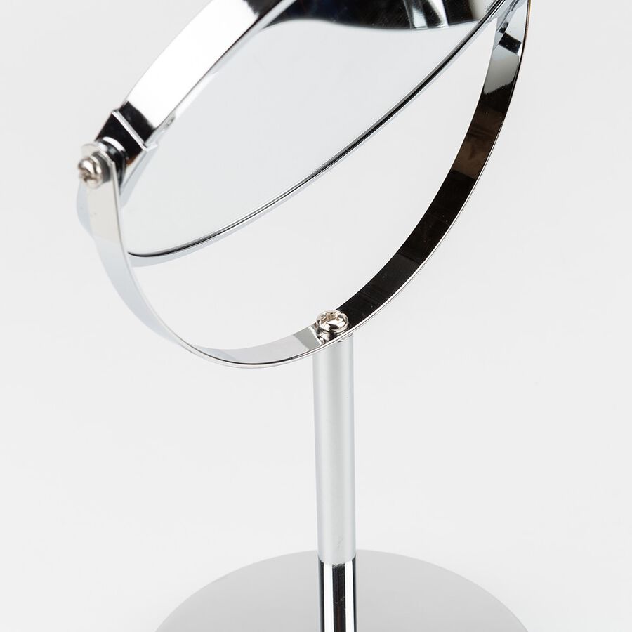 Espejo de ba&ntilde;o con pie de metal 3 aumentos 15x35cm