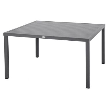Mesa de jard&iacute;n de aluminio gris 136x73cm