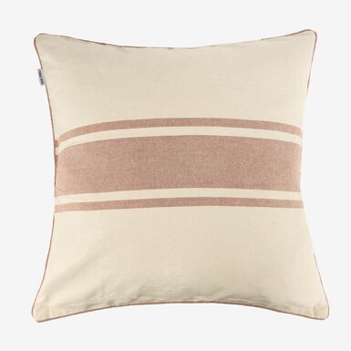 Funda de cojín beige con rayas teja Niza 60x60cm