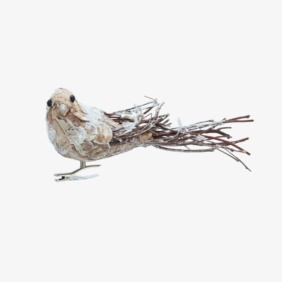 Adorno de p&aacute;jaro natural 18cm