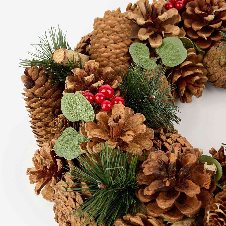 Corona decorativa de piñas Ø33x8cm