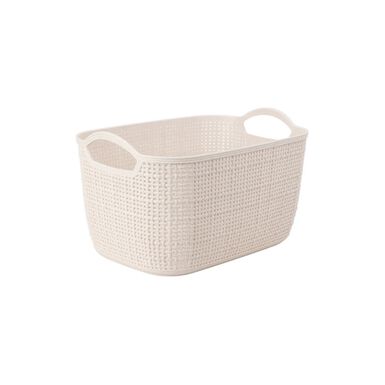 Cesta de polipropileno beige Badet 30x20x17cm