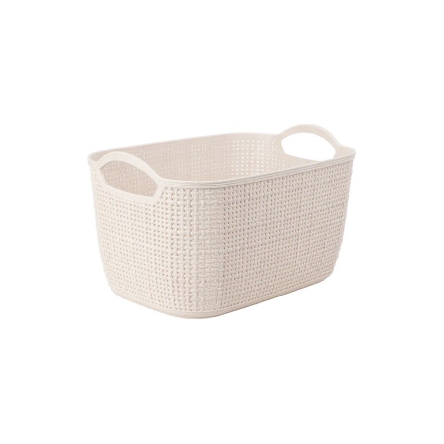 Cesta de polipropileno beige Badet 30x20x17cm