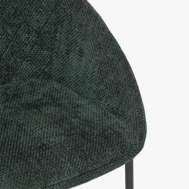 Silla de comedor verde de chenilla Ravel 